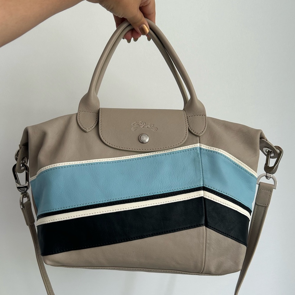 Longchamp Le Pliage Cuir Hand Bag.
